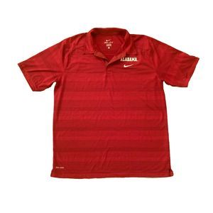 Alabama Nike Dri Fit Polo Shirt Short Sleeve Collared Size Large